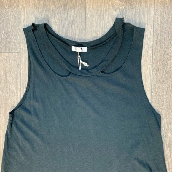 LNA Aura Dress Mini T-shirt Cut Out Hi Low Asymmetric Hem Cotton Grey Size XS/S - Picture 6 of 14